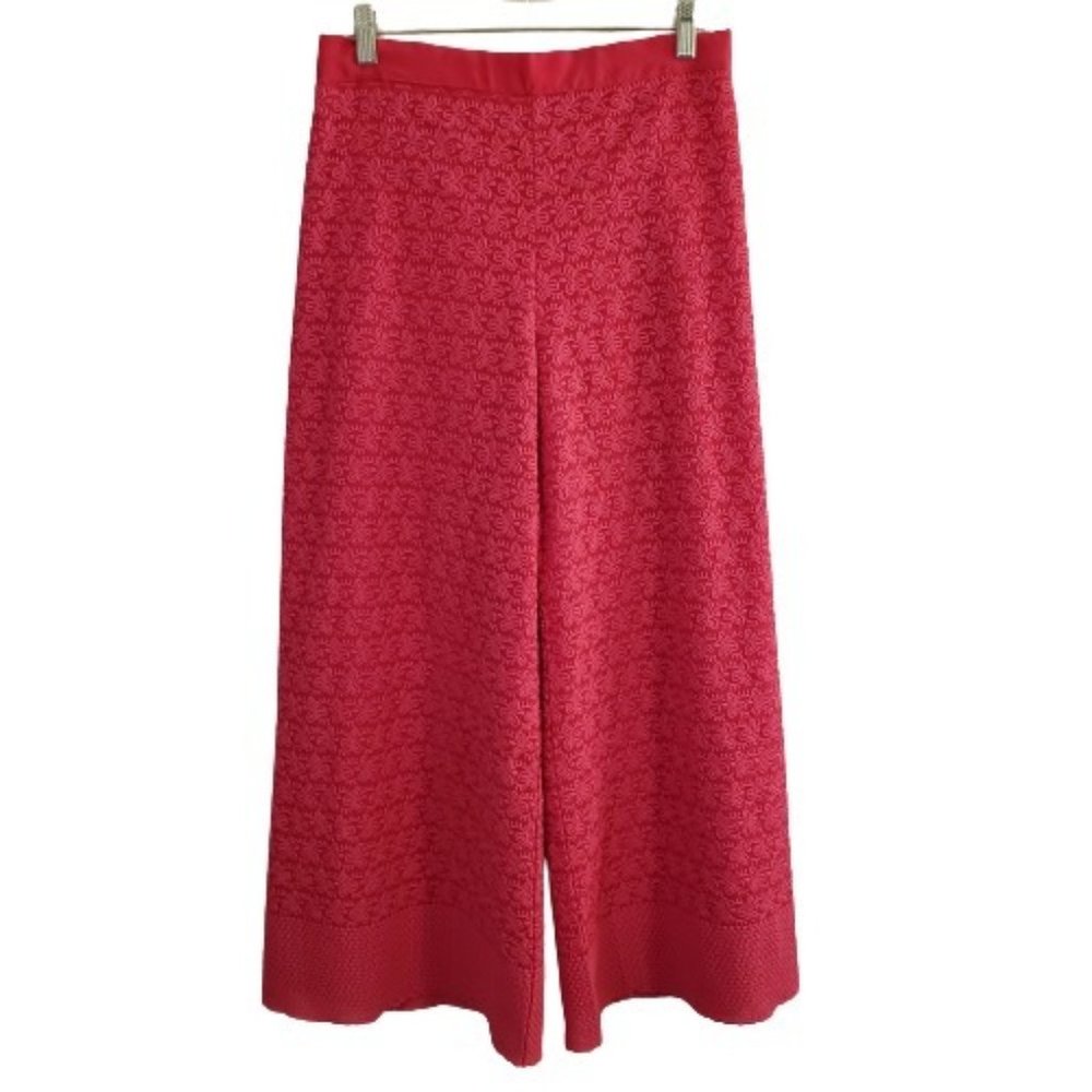 Barbie Hot Pink ANORA Embroidered Look Wide Leg Palazzo Pants Sz Large